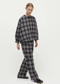 Glenn checked wool blouse