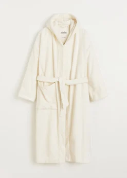 Hooded bathrobe terry