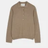 Leola cashmere long sleeve polo