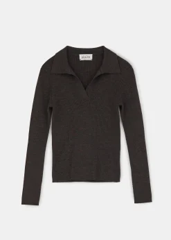 Noa merino wool polo blouse