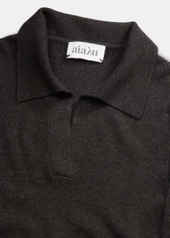 Noa merino wool polo blouse