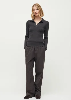 Noa merino wool polo blouse