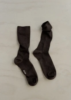 Wool rib socks