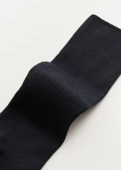 Wool rib socks